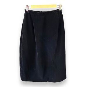 VALENTINO | Vintage Unworn Black Silk Velvet Pencil Skirt Size 10 Circa 1980s